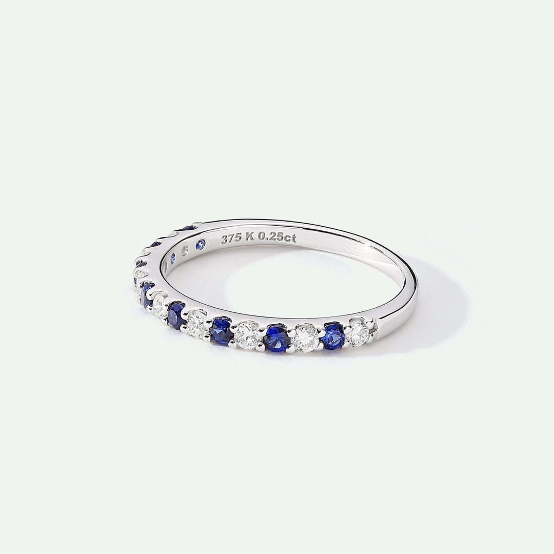 Odette | 9ct White Gold | 0.25ct (tw) Lab Grown Diamond and Created Sapphire Eternity RingCreated BrillianceBA0071858 - N