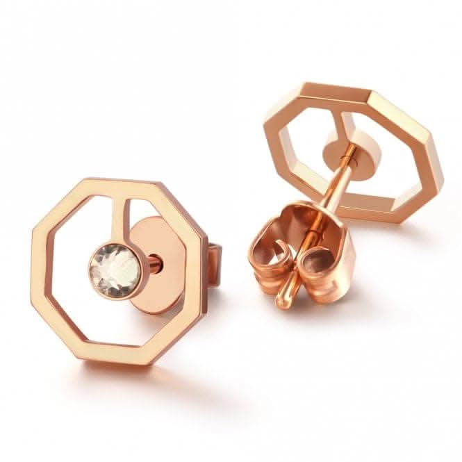 Okto Crystal Rose Gold Stud Earring OE18RG003U
