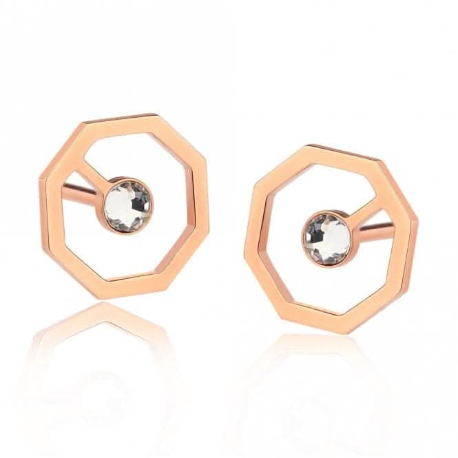 Okto Crystal Rose Gold Stud Earring OE18RG003U
