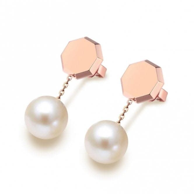Okto Hanging Pearl Rose Gold Stud Earring OE18RW004U