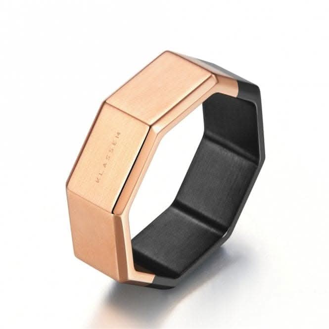 Okto Man Black & Rose Gold Medium Ring JOR19BR005M