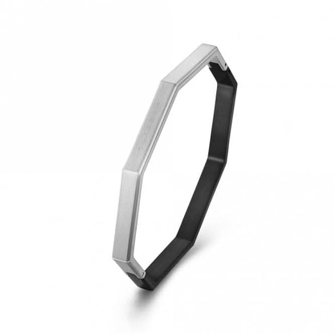 Okto Man Black & Silver Medium Bangle JOB19BS006M
