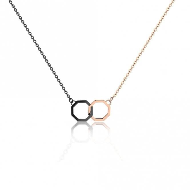 Okto Twin Black & Rose Gold Necklace OP18RB001MKLASSE14OP18RB001M