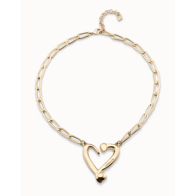 One Love Golden Metal NecklaceUNOde50COL1804ORO0000U