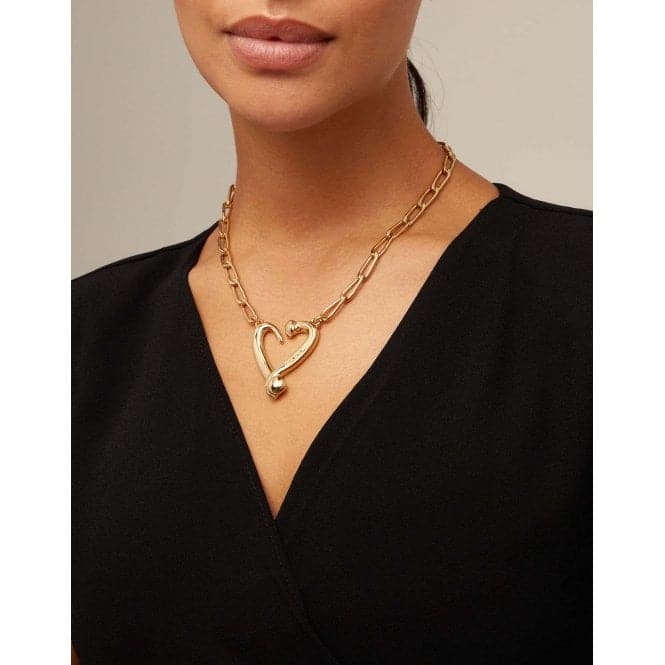 One Love Golden Metal NecklaceUNOde50COL1804ORO0000U