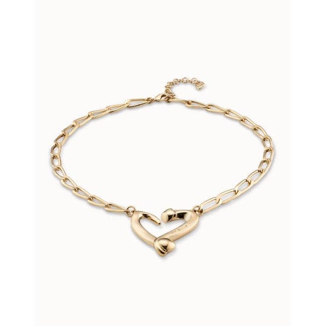 One Love Golden Metal NecklaceUNOde50COL1804ORO0000U