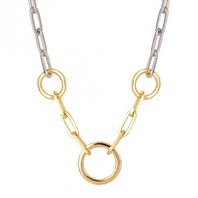 Open Circle Chain Link Necklace Yellow Gold Necklace N4505Fiorelli SilverN4505