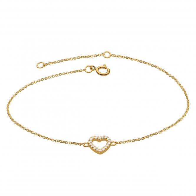 Open Heart 7.5" Zirconia Gold Plated Bracelet 7543GCZDew7543GCZ