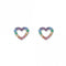 Open Heart Multi Nano Gems Stud Earrings 37811MCZDew37811MCZ