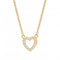 Open Heart Zirconia Gold Plated 17" Necklace 9543GCZDew9543GCZ