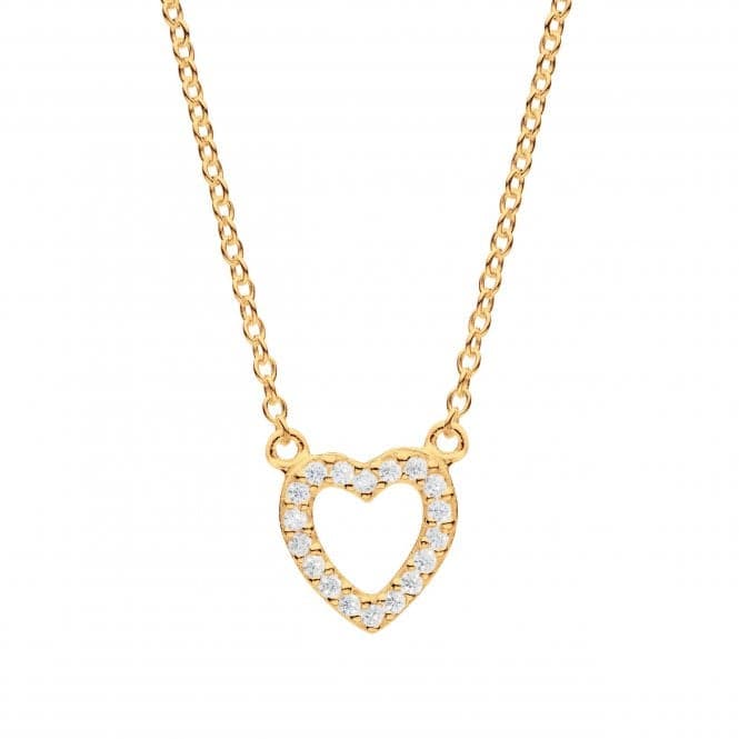 Open Heart Zirconia Gold Plated 17" Necklace 9543GCZDew9543GCZ