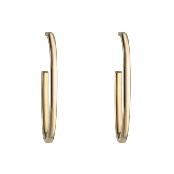 Open Oval 3/4 Hoop Yellow Gold Earrings GE2407Elements GoldGE2407