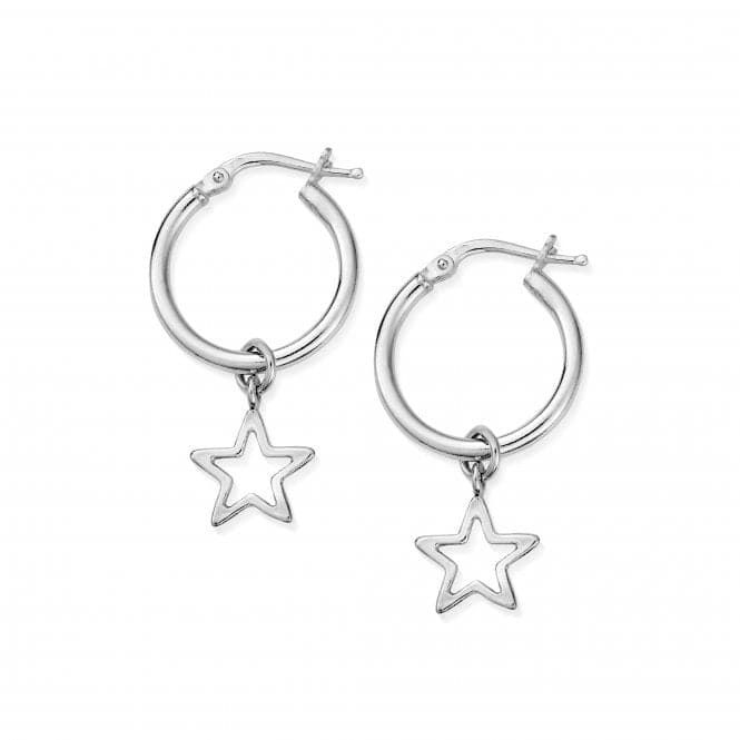 Open Star Hoop Earrings SEH097ChloBoSEH097