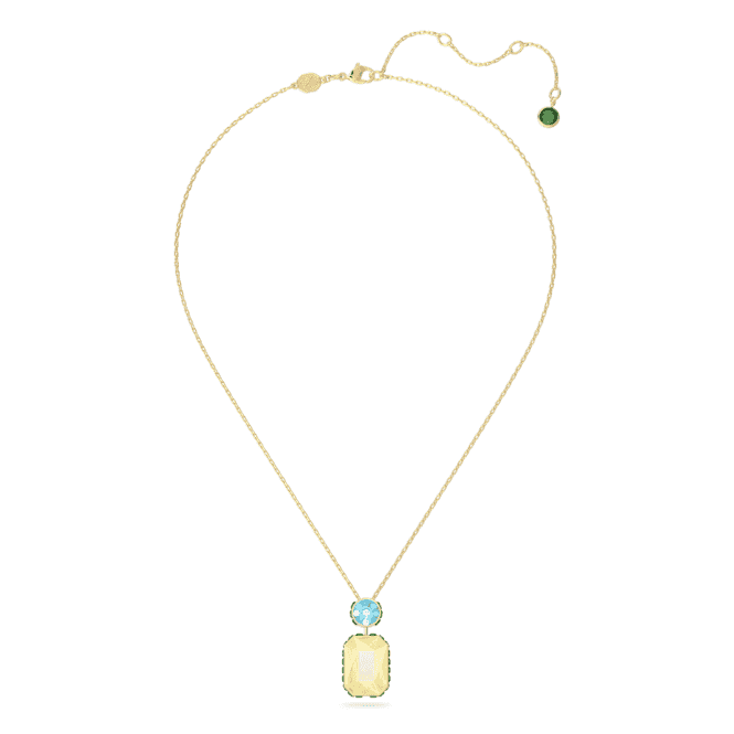 Orbita Octagon Cut Multicolored Gold-tone Plated Pendant 5640256