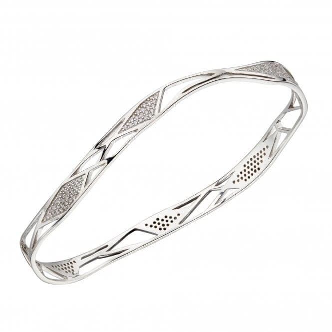 Organic Cage Cubic Zirconia Closed Bangle B5251CFiorelli SilverB5251C