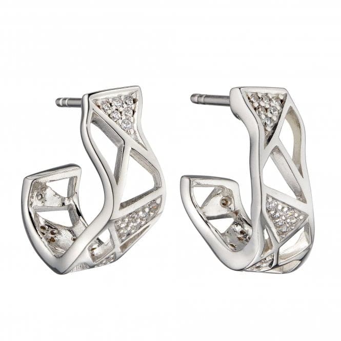 Organic Cage Cubic Zirconia Huggie Earrings E5891CFiorelli SilverE5891C