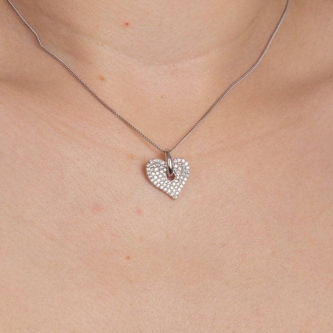 Organic Heart Pave Zirconia Pendant P5206Fiorelli SilverP5206