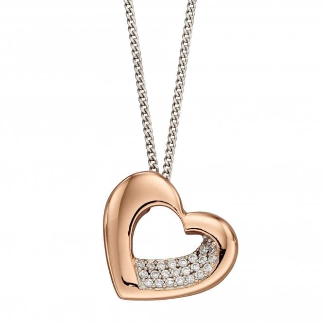 Organic Heart Rose Gold Plated Cubic Zirconia Pendant P4894CFiorelli SilverP4894C