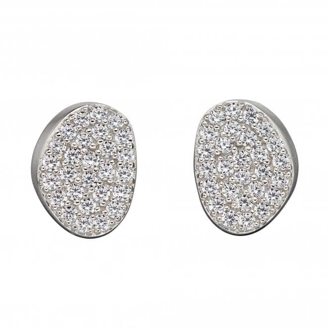 Organic Shape Full Pave Stud Earrings E5880CFiorelli SilverE5880C