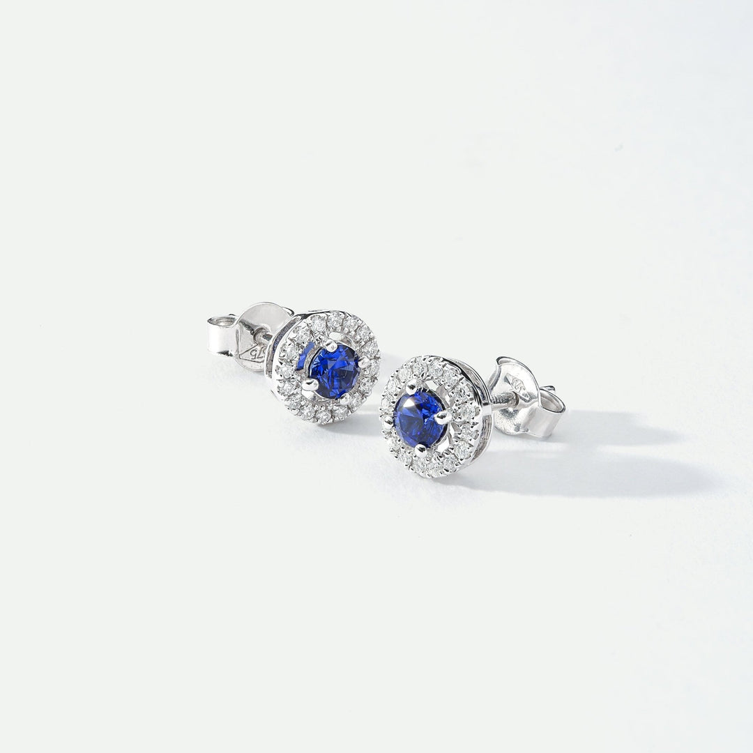 Orla | 9ct White Gold Lab Grown Diamond and Created Sapphire EarringsCreated BrillianceBA0071870