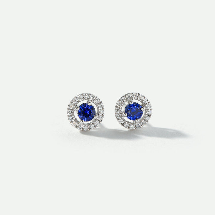 Orla | 9ct White Gold Lab Grown Diamond and Created Sapphire EarringsCreated BrillianceBA0071870