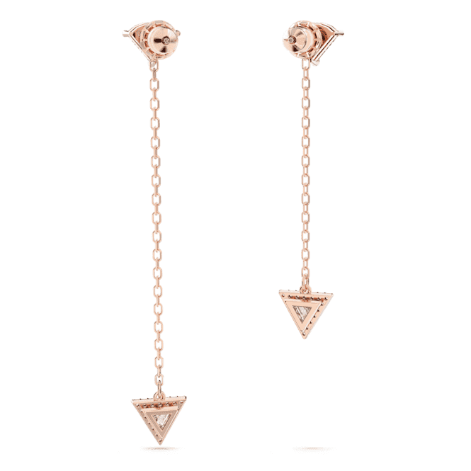 Ortyx Drop Triangle Cut Asymmetric White Rose Gold - tone Plated Earrings 5643729Swarovski5643729