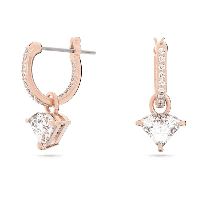 Ortyx Drop Triangle Cut White Rose Gold - tone Plated Earrings 5643738Swarovski5643738