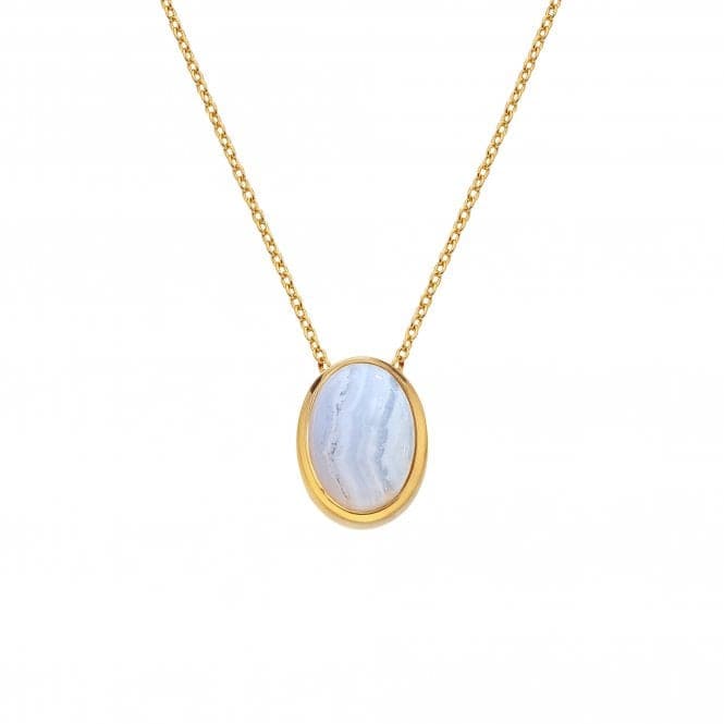 Oval Blue Lace Agate Necklace DN190Hot Diamonds x GemstonesDN190