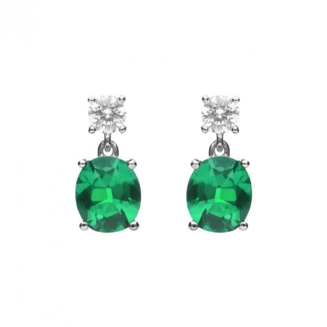 Oval Green Zirconia Drop Earrings E6199DiamonfireE6199