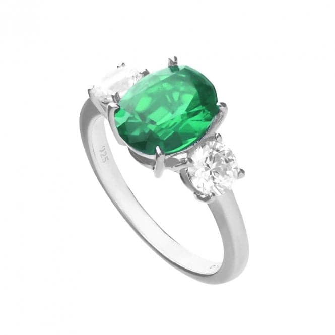 Oval Green Zirconia Trilogy RingDiamonfireR3817 16