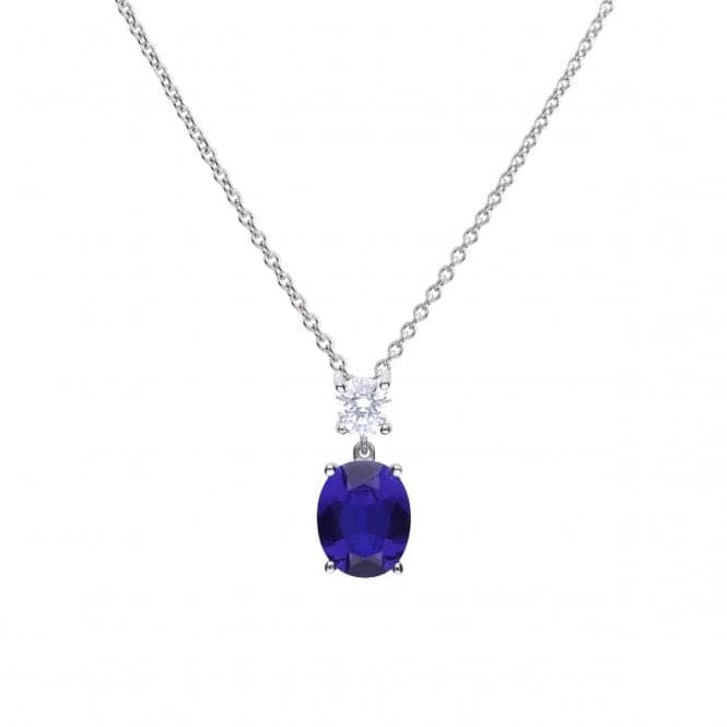 Oval Sapphire Zirconia Drop Pendant P4964DiamonfireP4964