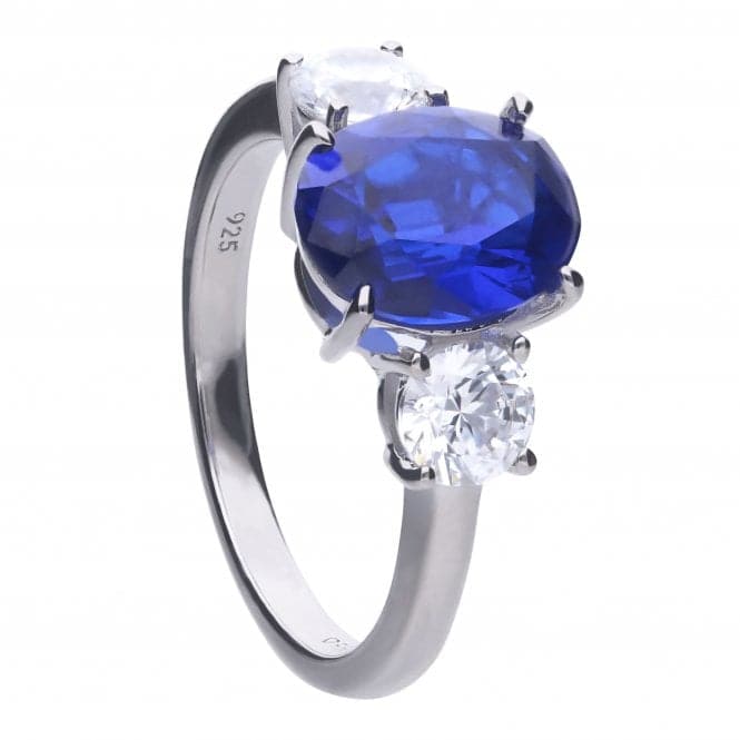 Oval Sapphire Zirconia Trilogy RingDiamonfireR3762 17