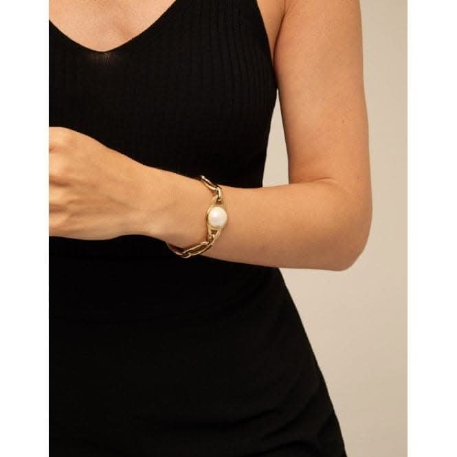 Ovni White Metal Pearl Shell BraceletUNOde50PUL2261BPLORO0U