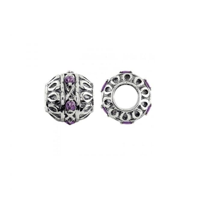 Oxidised Silver & Amethyst Ornate Charm S386AStorywheelsS386A