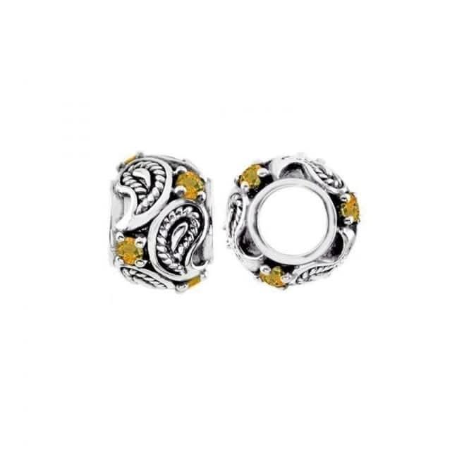 Oxidised Silver &amp; Citrine Wheel Charm S449CStorywheelsS449C