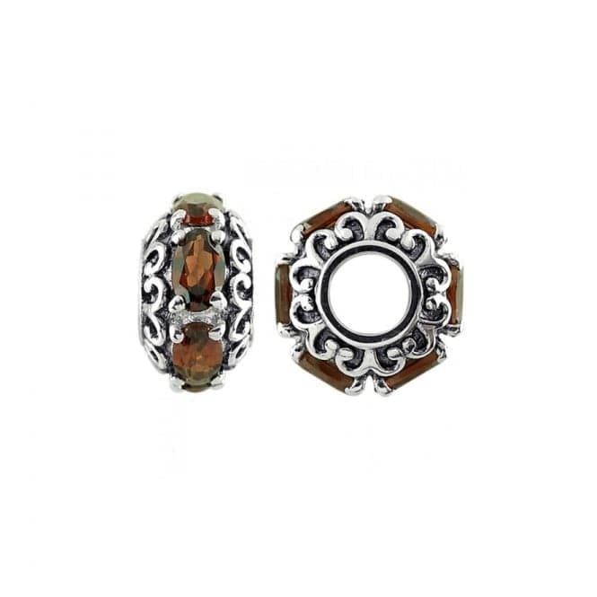 Oxidised Silver & Garnet Wheel Charm S482GStorywheelsS482G