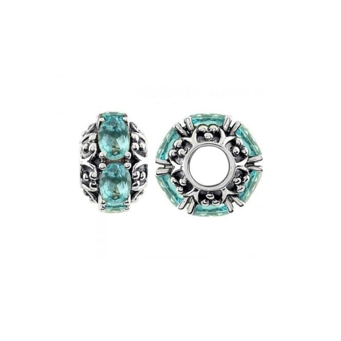 Oxidised Silver & Swiss Blue Topaz Charm S383SWStorywheelsS383SW