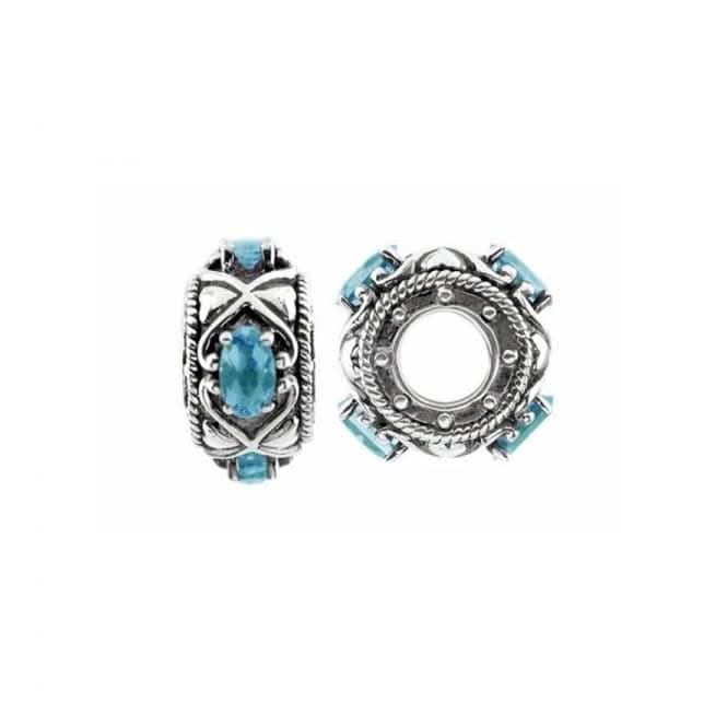Oxidised Silver &amp; Swiss Blue Topaz Charm S448SWStorywheelsS448SW