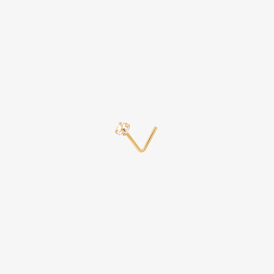 Tiny Cubic Zirconia Nose L-Stud