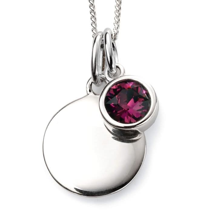 Beginnings Sterling Silver April Birth Stone Pendant P4593