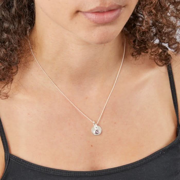 Beginnings Sterling Silver June Birth Stone Pendant P4595