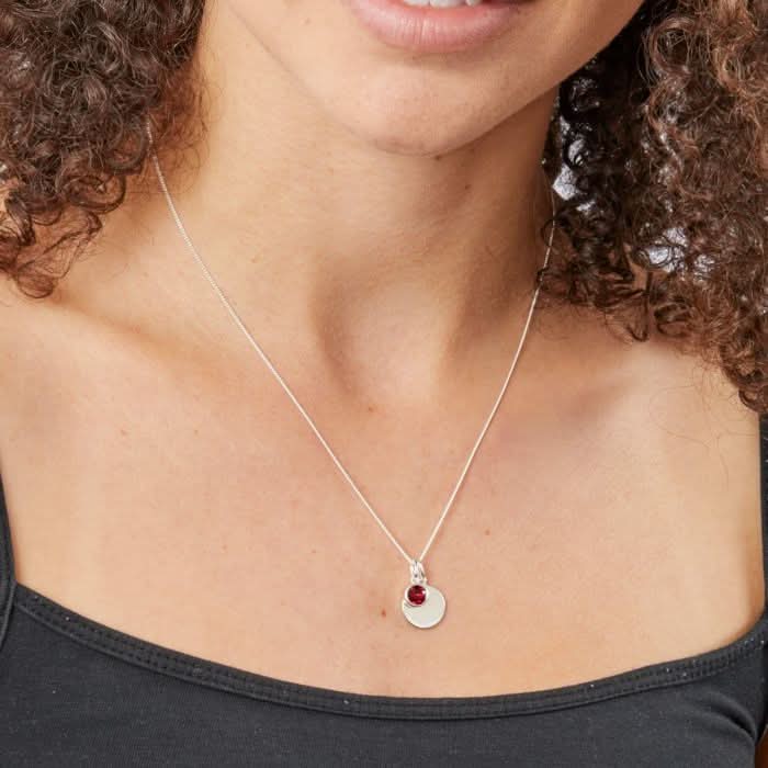 Beginnings Sterling Silver July Birth Stone Pendant P4596