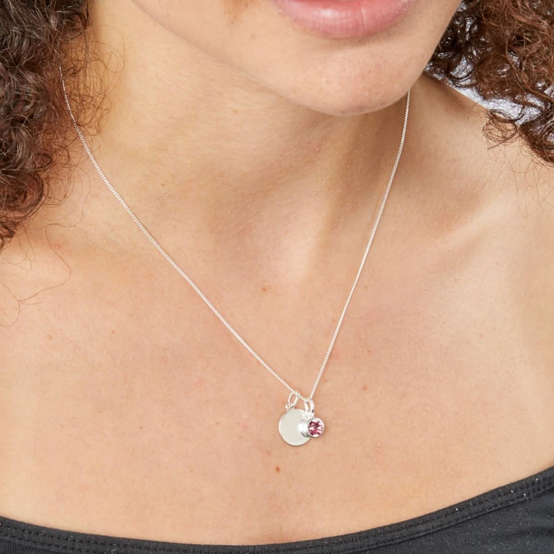 Beginnings Sterling Silver October Birth Stone Pendant P4599