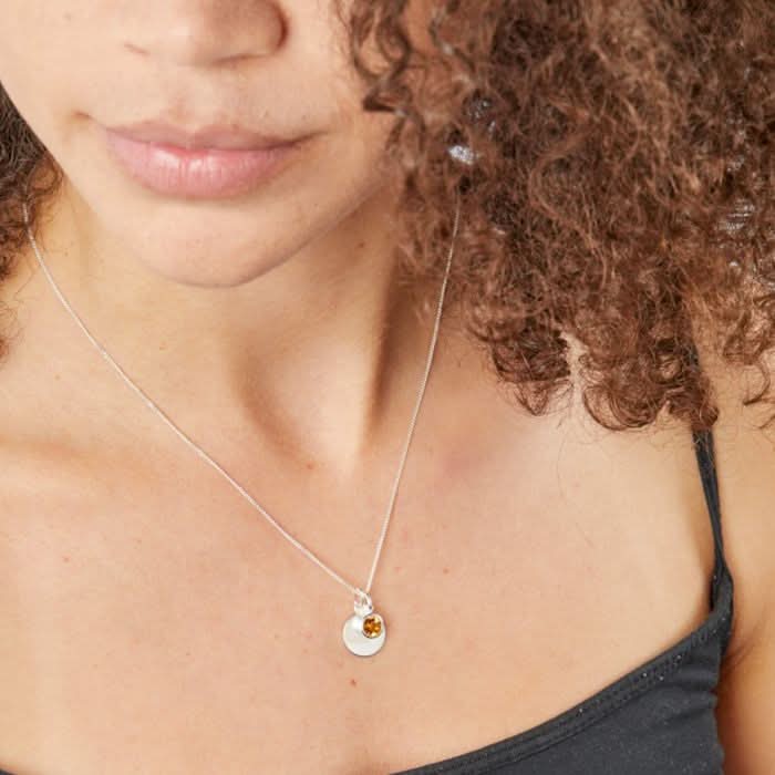 Beginnings Sterling Silver November Birth Stone Pendant P4600