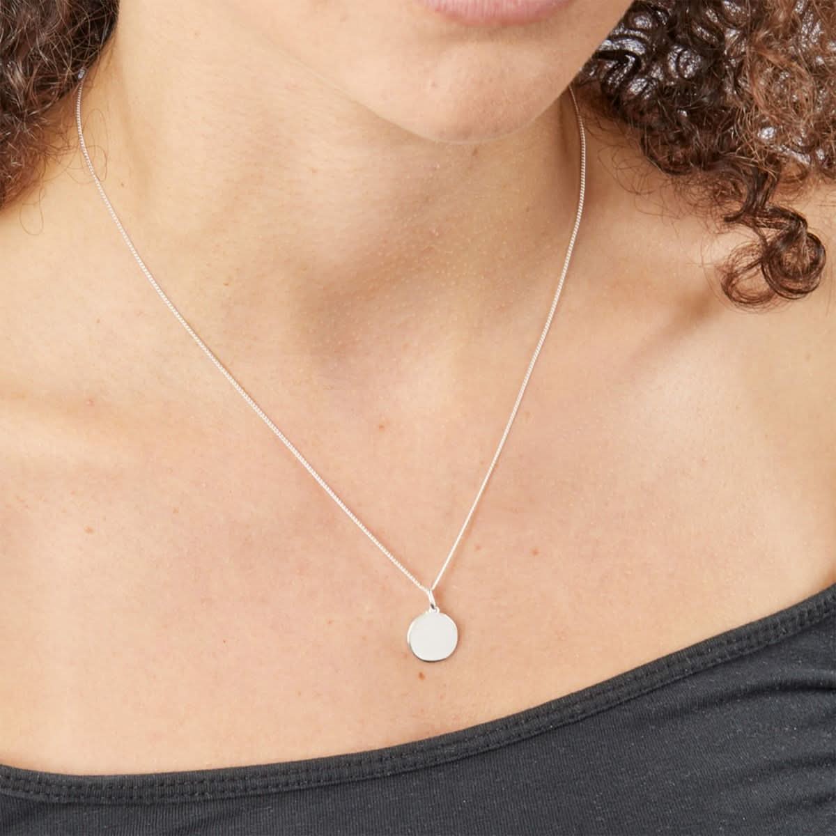 Beginnings Sterling Silver Engravable Disc Pendant P4778