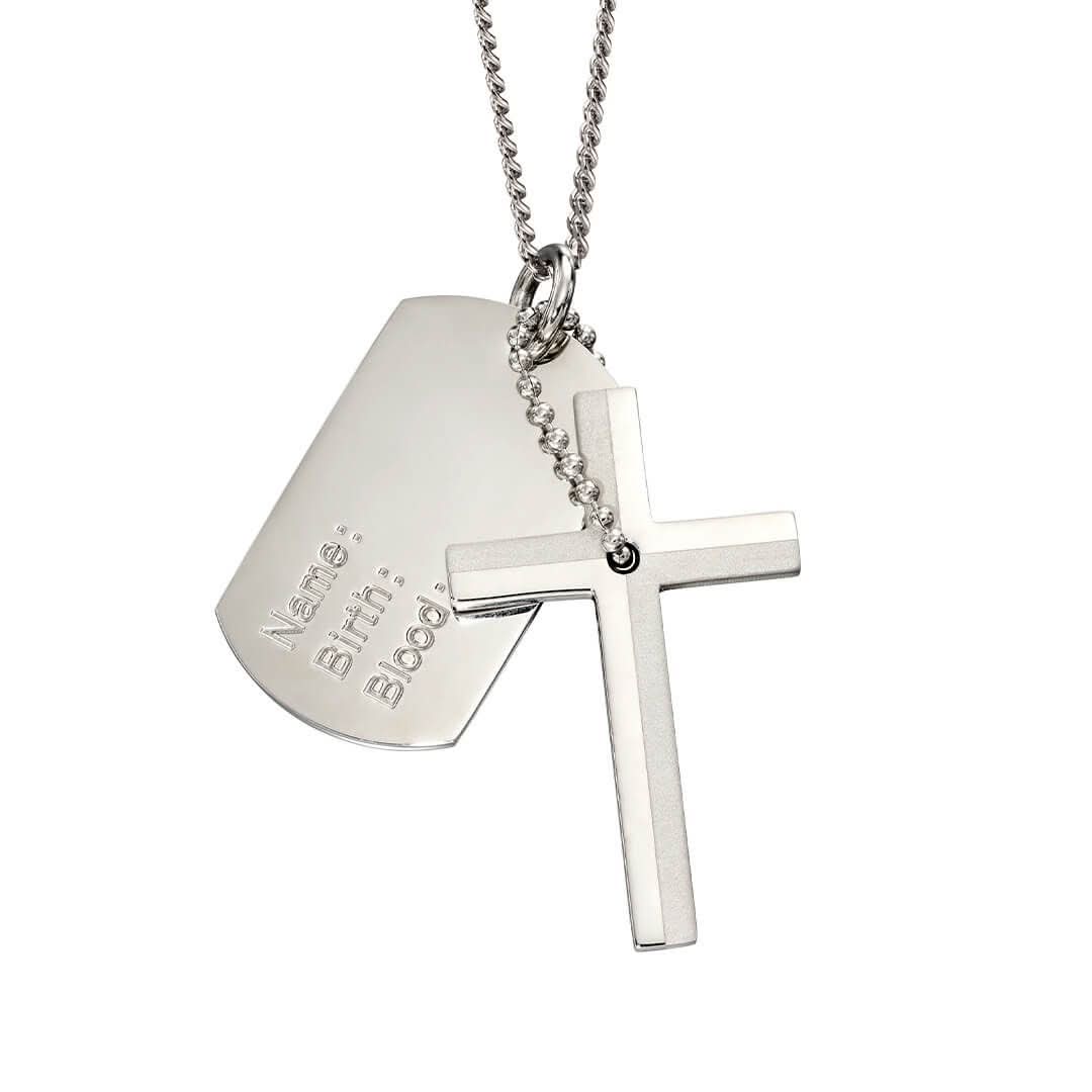 Cross and Medical Dog Tag Necklace P5021