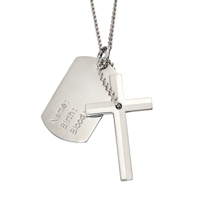 Cross and Medical Dog Tag Necklace P5021