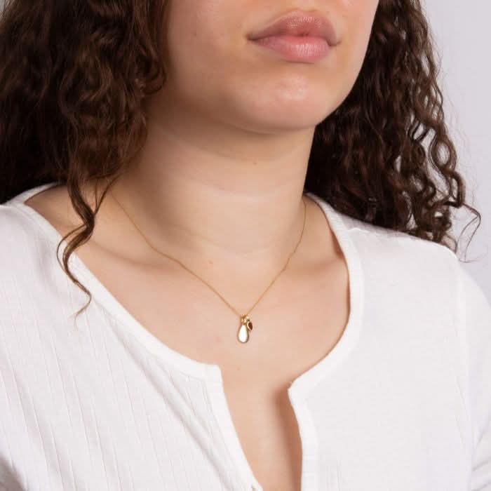 Gold Plated Birthstone January Garnet Pendant P5179