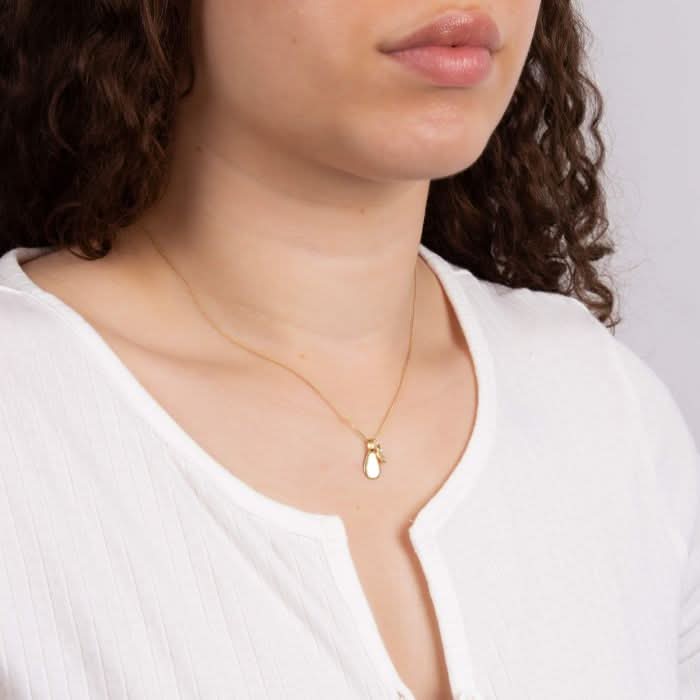 Gold Plated Birthstone April White Topaz Pendant P5182BeginningsP5182