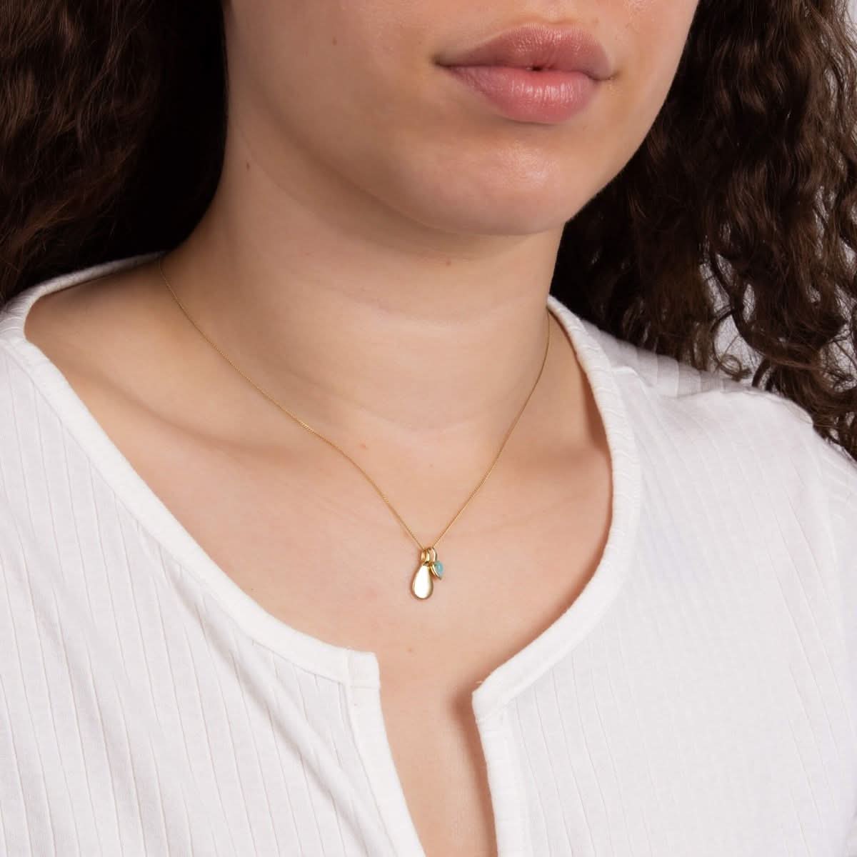 Gold Plated Birthstone December Turquioise Pendant P5190BeginningsP5190